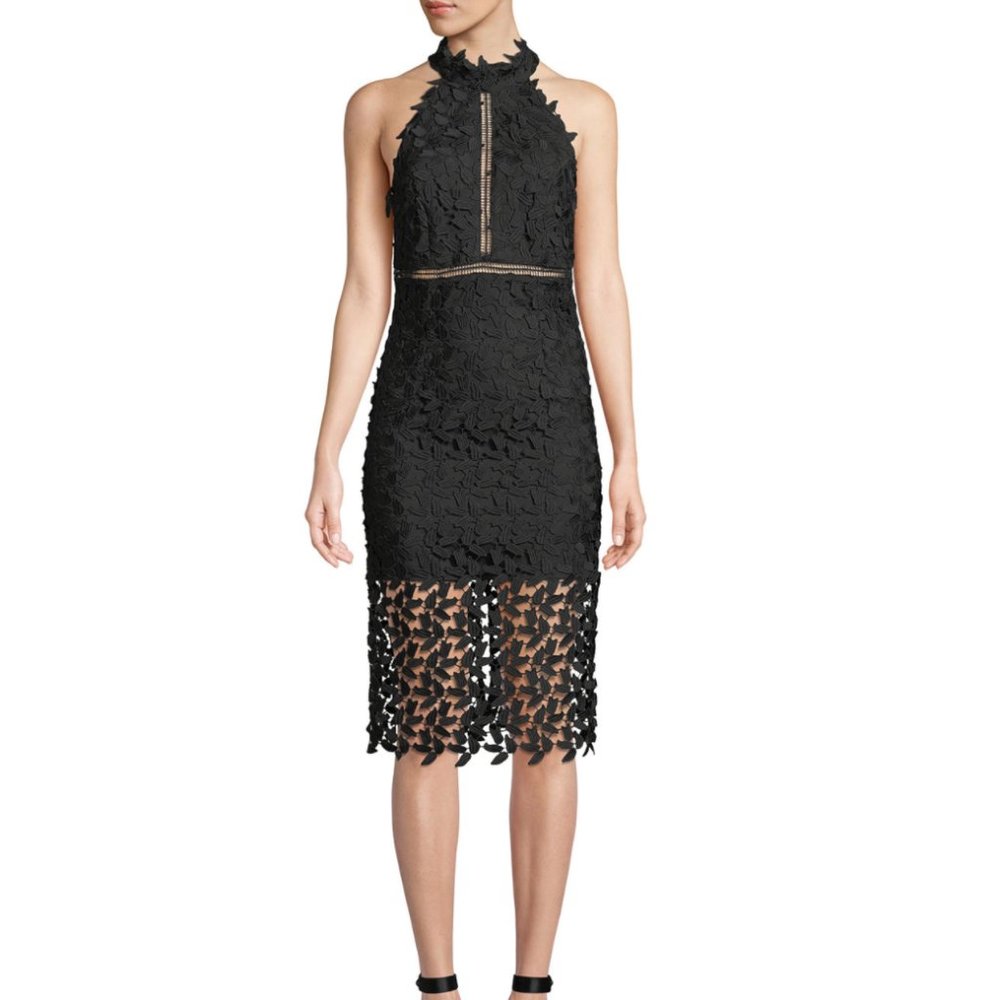 Bardot Gemma Halter Lace Sheath Dress